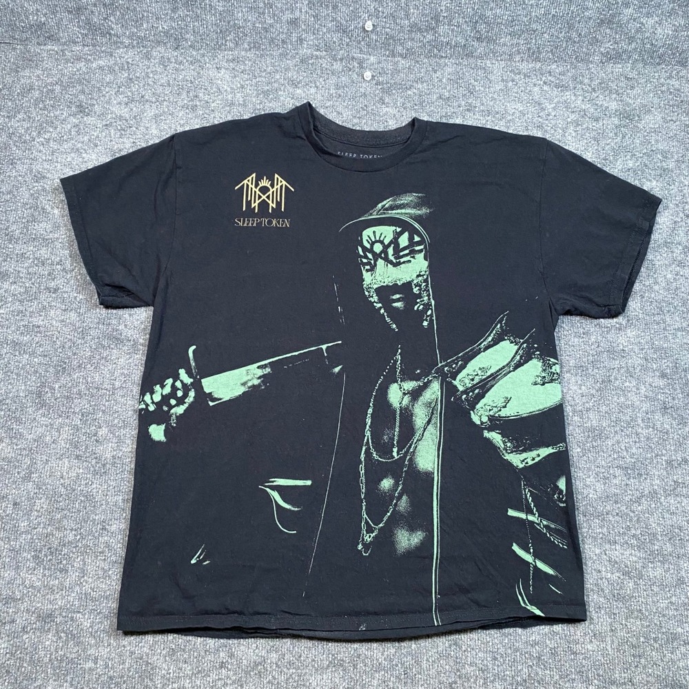 Sleep Token Vessel Sword Graphic T-Shirt Black Green Mens XL Band Merch Tee